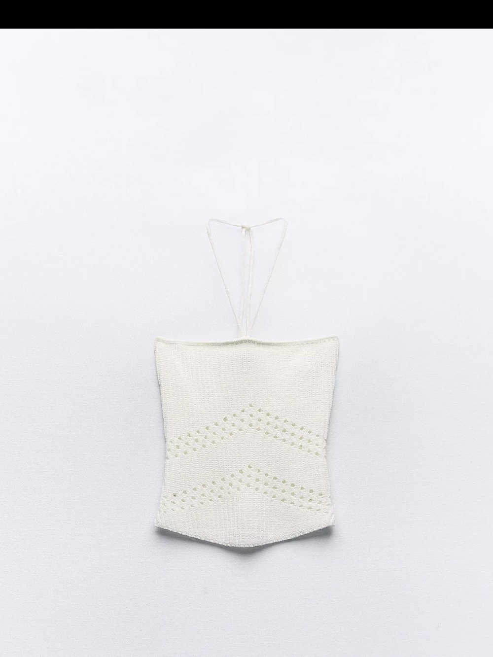 Zara Cream Knit Halter Crop Top